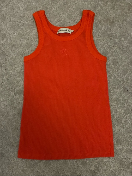 Marimekko Tops - Marimekko Kupla Unikko Placement Kioski Ribbed Tank Top Orange